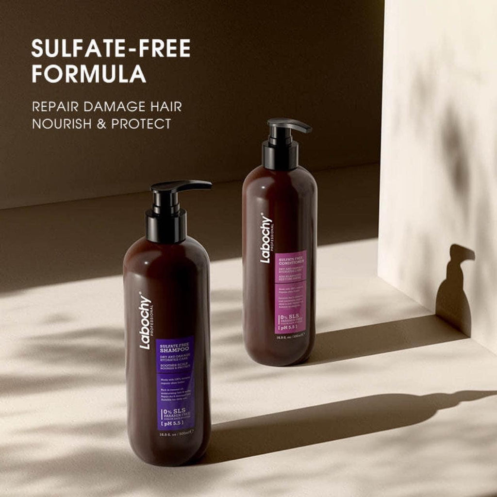 Labochy Sulfate Free 100% Natural Organic Shea Butter Hair Shampoo & Conditioner