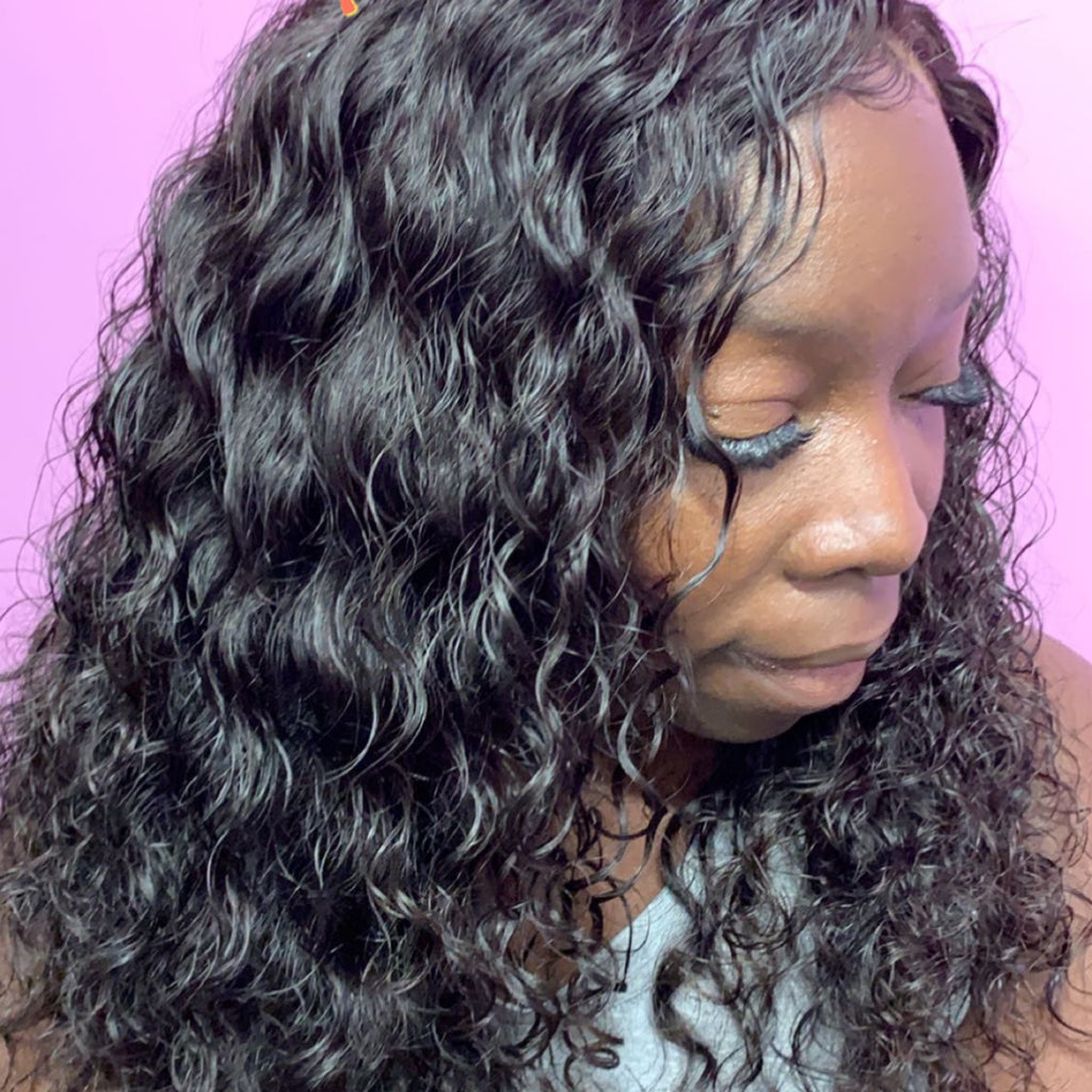 “Tia” 20” Curly 5x5 HD Closure Human Hair Wig